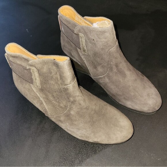 Earthies Beaumont Grey Suede Leather Booties 7 - Picture 5 of 12